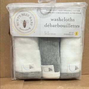 Burt's Bees Baby Organic Cotton Washcloth Trio
